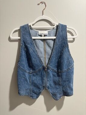 Indie Corset Denim Vest- Blue